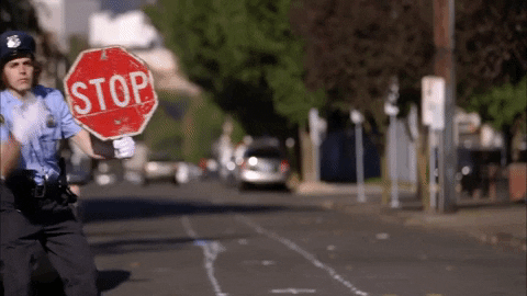 Get Over Here Cop Stop Sign GIF