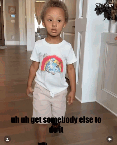 Get Somebody Else To Do It Curly-haired Kid Walking Away GIF