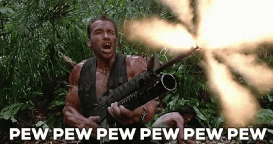 Get To The Choppa Gun Pew Pew Pew GIF