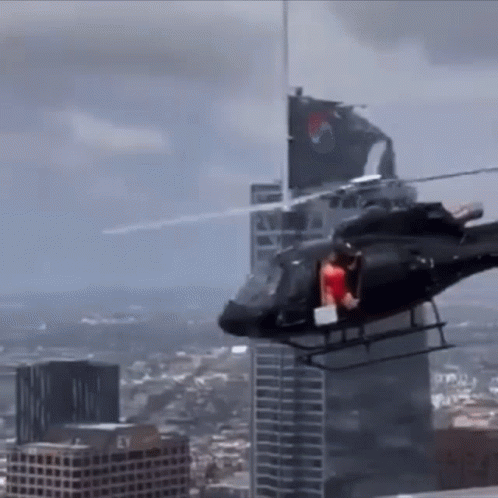 Get To The Choppa Helicopter City GIF