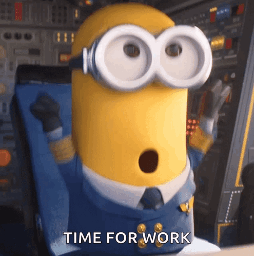 Get To Work Cute Minion GIF