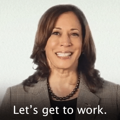 Get To Work Smiling Kamala Harris GIF
