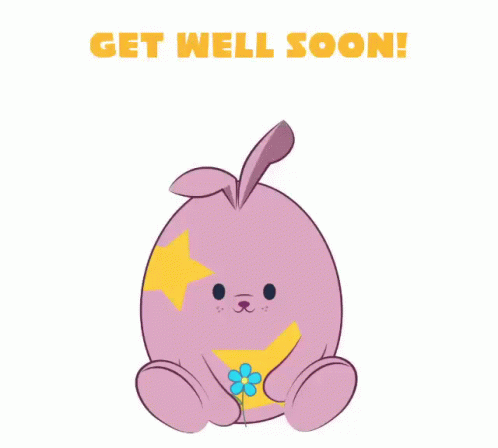 Animated Pink Rabbit Get Well GIF