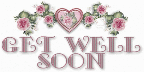 Get Well Soon Purple And Glitter Card GIF