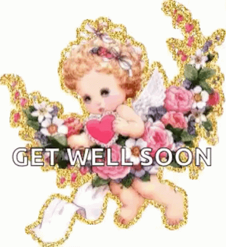 Vintage Angel Card Get Well GIF