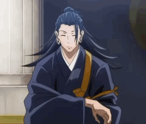 Geto Suguru Spraying On His Body GIF