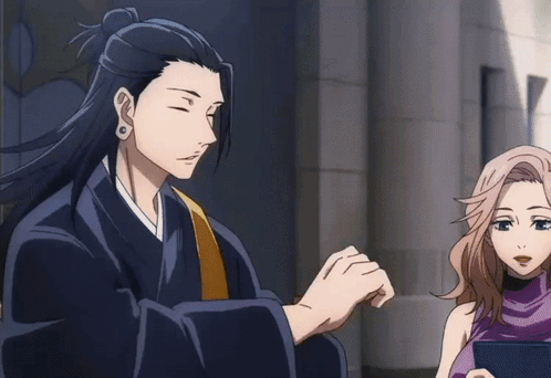 Geto Suguru Spraying With Manami Suda GIF