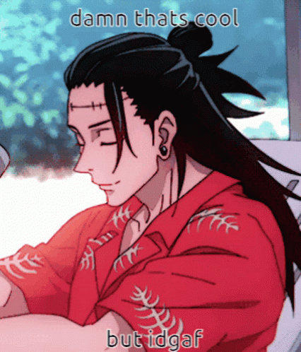 Geto Suguru Wearing Red Men's Wardrobe GIF