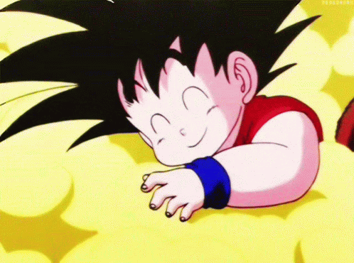 Getting Comfortable Baby Goku GIF