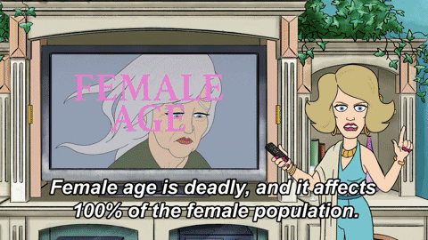 Getting Old As A Female Cartoon GIF