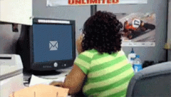 Getting Shocked By A Mail Notification GIF