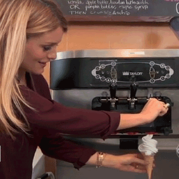 Getting Vanilla Ice Cream In The Machine GIF
