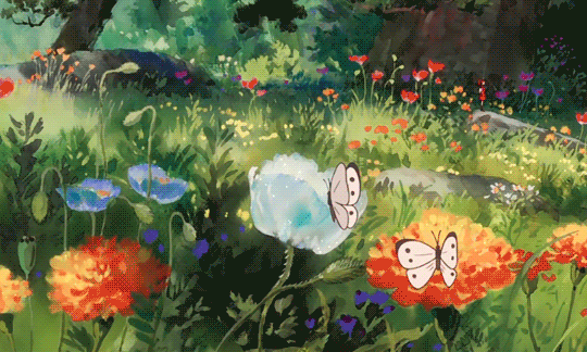 Ghibli Butterfly Scenery GIF