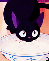 Ghibli Jiji Drinking Milk GIF