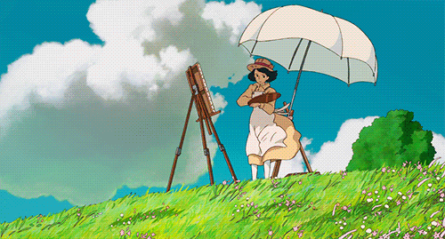 Ghibli Naoko Doing Her Art GIF