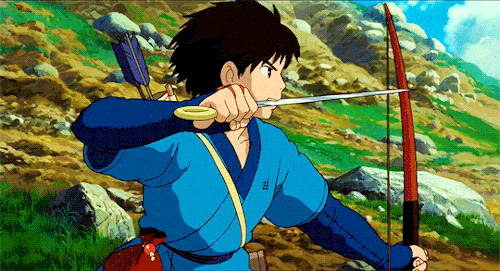 Ghibli Shitaka Using His Bow GIF