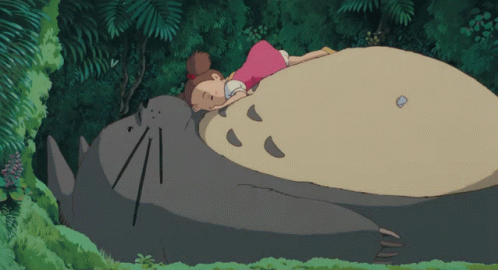 Ghibli Totoro And Mei Resting GIF