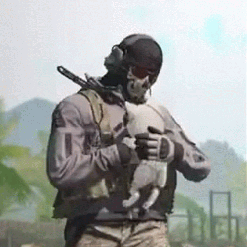 Ghost Cod Hugging A White Cat GIF