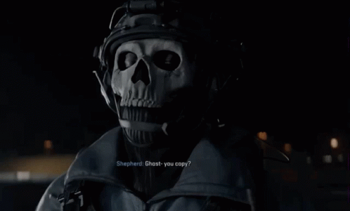 Ghost Cod Responding Through Radio While Walking GIF