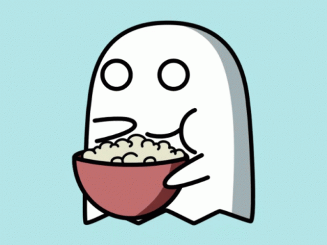 Ghost Eating Popcorn GIF