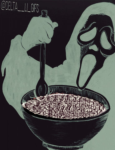 Ghost Face Food Bowl GIF