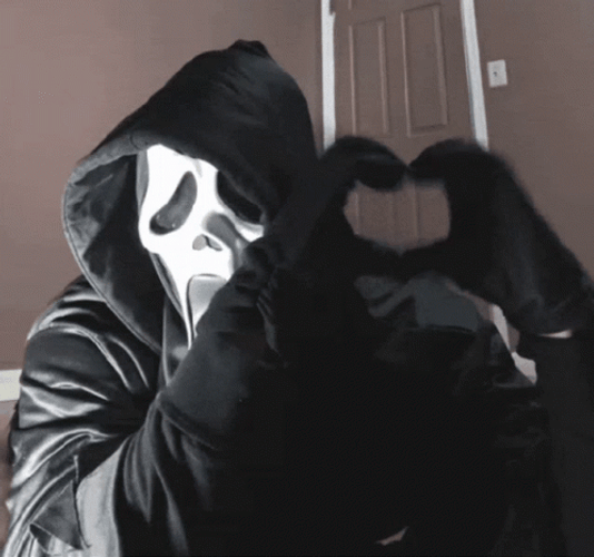 Ghost Face Heart GIF