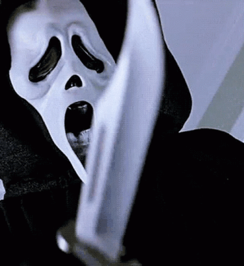 Ghost Face Holding A Knife GIF