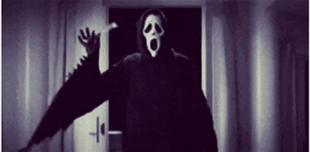 Ghost Face On The Door GIF