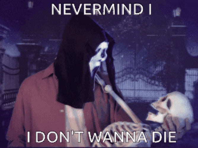Ghost Face With Skeleton GIF