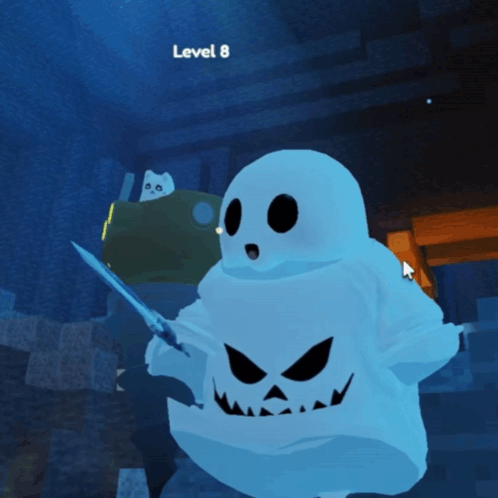 Ghost Holding Knife Level 8 GIF