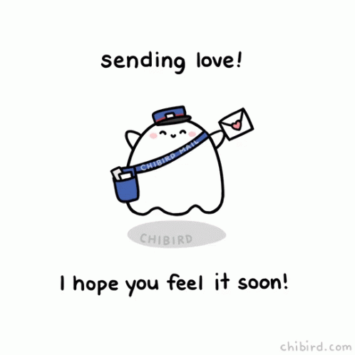 Ghost Holding Mailbox Sending Love
