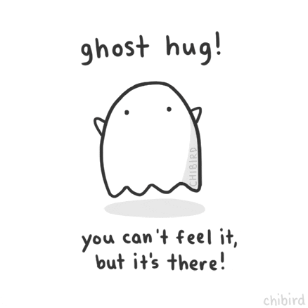 Ghost Hug Emoji You Can't Feel It GIF