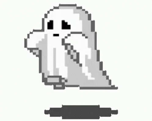 Ghost Hug Floating Pixel Cartoon GIF