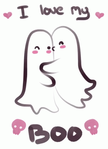 Ghost Hug I Love My Boo Couple GIF
