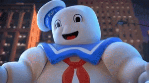 Ghost Hugs Stay Puft Marshmallow Man Ghostbusters GIF
