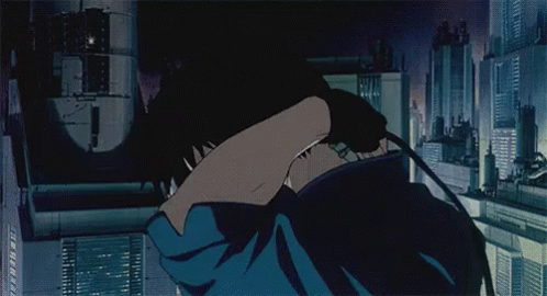Ghost In The Shell Anime Removing Wires GIF