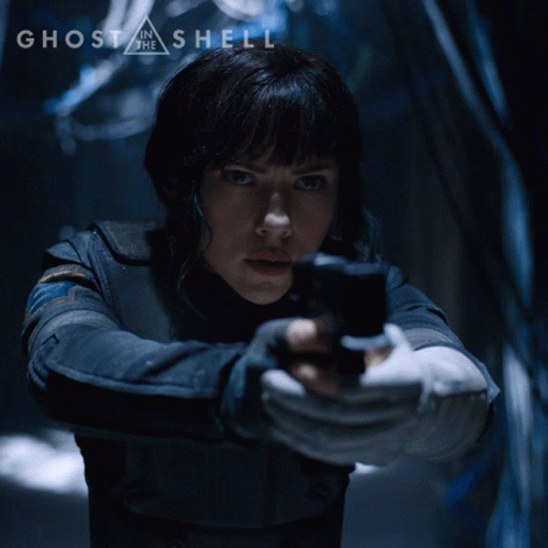 Ghost In The Shell Scarlett Holding Gun GIF