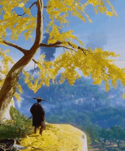 Ghost Of Tsushima Falling Leaves GIF