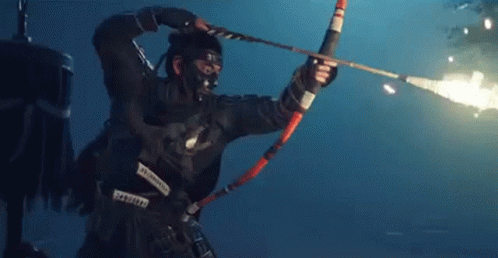 Ghost Of Tsushima Jin Sakai Bow On Fire GIF