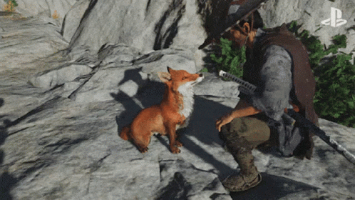 Ghost Of Tsushima Jin Sakai Fox Head Pat GIF