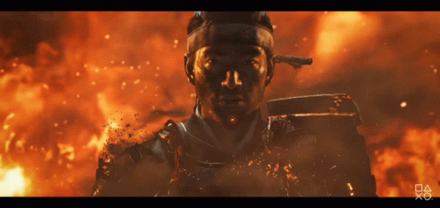 Ghost Of Tsushima Jin Sakai On Fire GIF