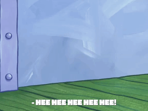 Ghost Planton Gasps Hee Hee Spying Mr Krabs GIF