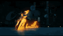 Ghost Rider Riding With His Motorcycle GIF