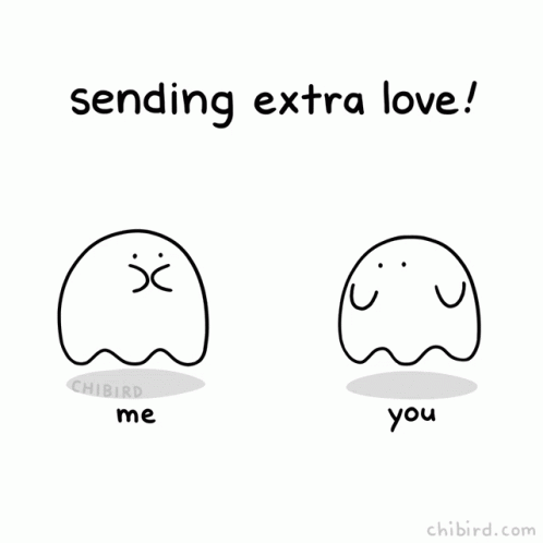 Ghost Sending Extra Love With Heart In Mouth GIF