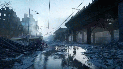 Ghost Town On Rainy Day GIF