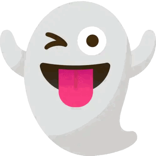 Ghost Winking with Pink Tongue