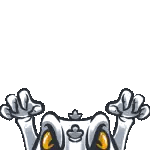 Ghost with Open Mouth and Paws Up