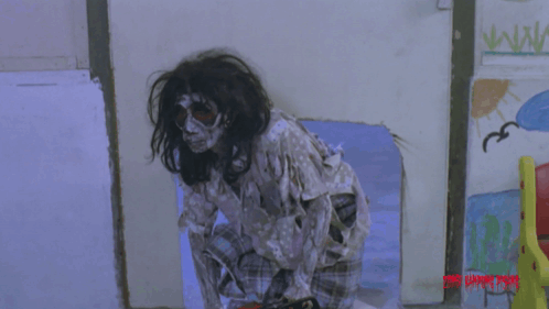 Ghost with Scary House Text