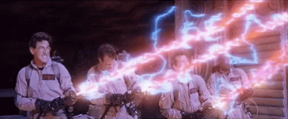 Ghostbusters Blast Holding On GIF
