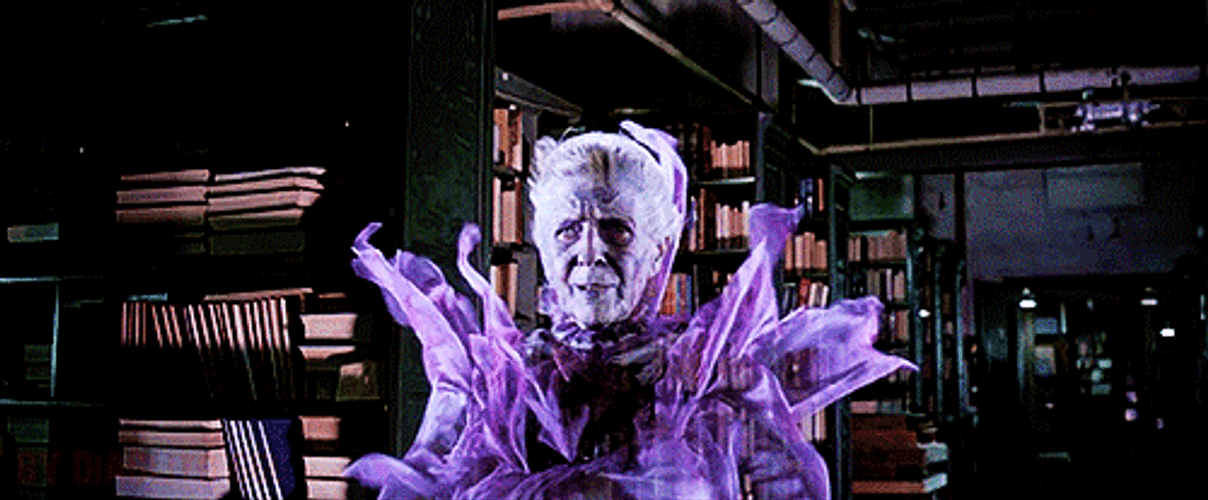 Ghostbusters Library Ghost Scare GIF